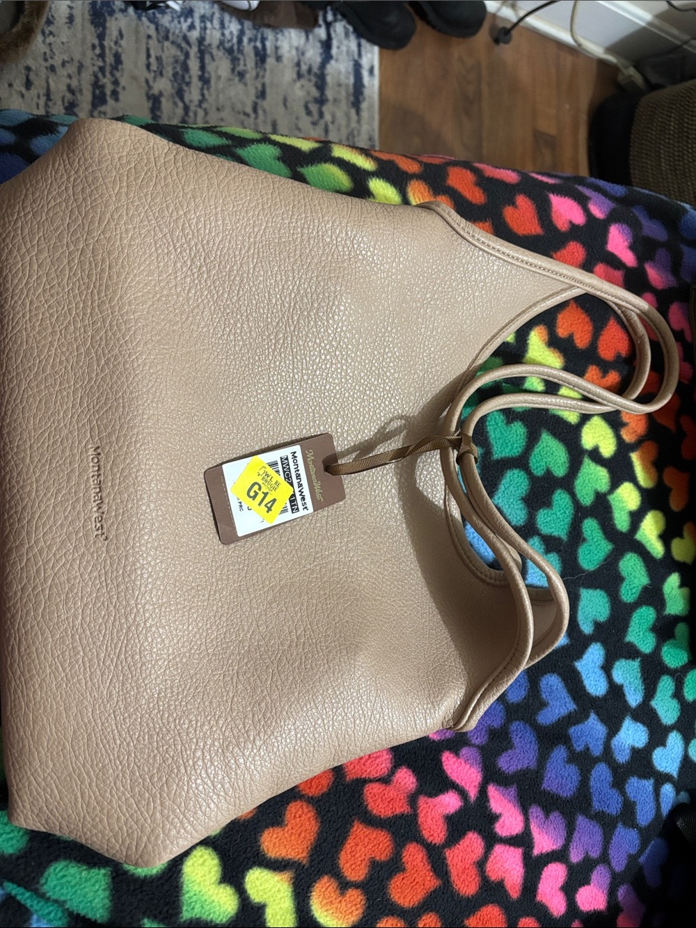 Montana  West Beige Pebbled Leather Shoulder Bag